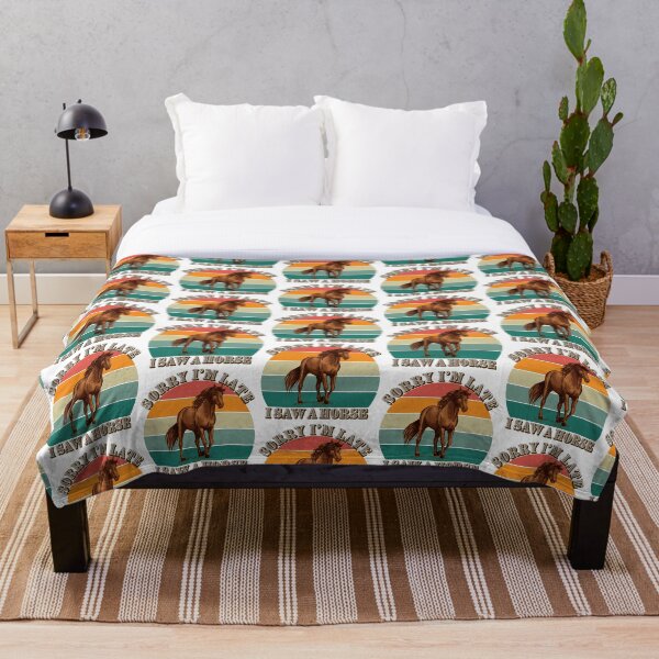 Item preview, Horse Love! Sorry I am late I saw a horse! Animal lover design! vintage design pattern colorful designed and sold by PressPixel.
