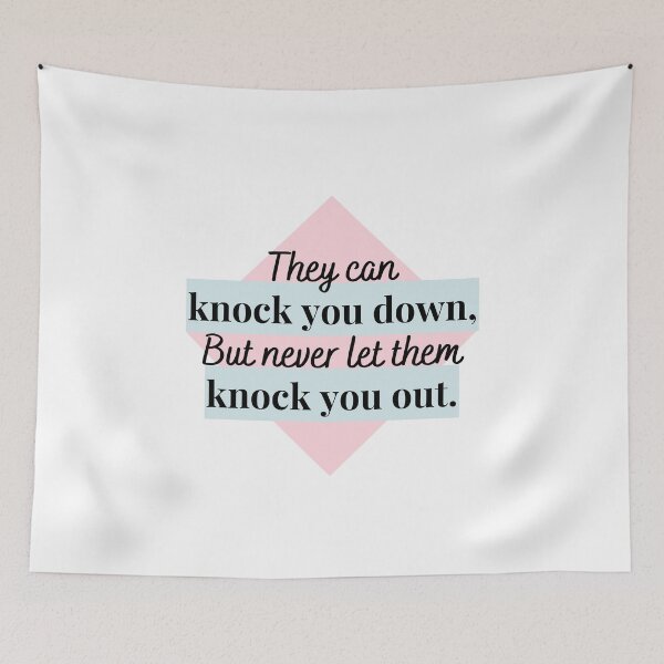 Item preview, They Can Knock You Down, But Never Let Them Knock You Out Pink & Blue designed and sold by Hear4theEars.