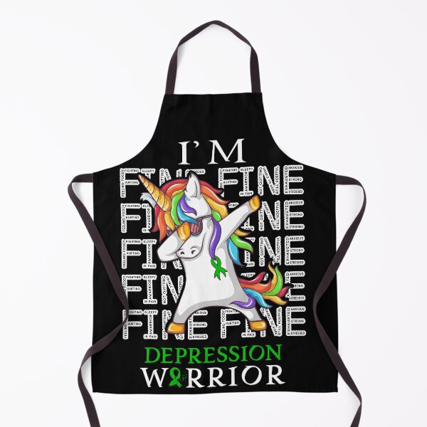 Item preview, Unicorn Depression Warrior I'm Fine Depression Awareness designed and sold by Hatjar.