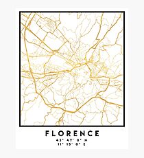 FLORENCE ITALY CITY STREET MAP ART Photographic Print