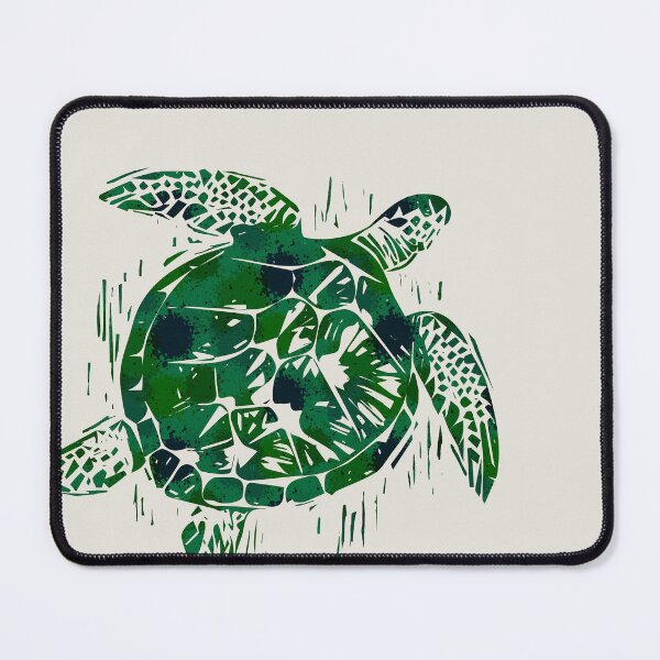 Item preview, Ink Spotted Green Sea Turtle - Digital Linocut designed and sold by BlueSkyTheory.