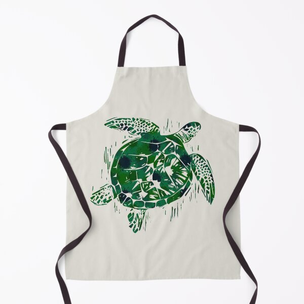 Item preview, Ink Spotted Green Sea Turtle - Digital Linocut designed and sold by BlueSkyTheory.