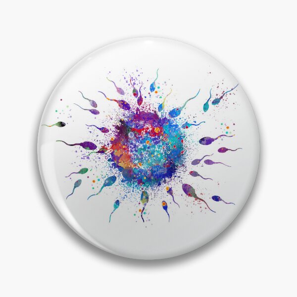 Item preview, Human Fertilization Watercolor Egg and Sperm Watercolor Painting designed and sold by LotusGifts.