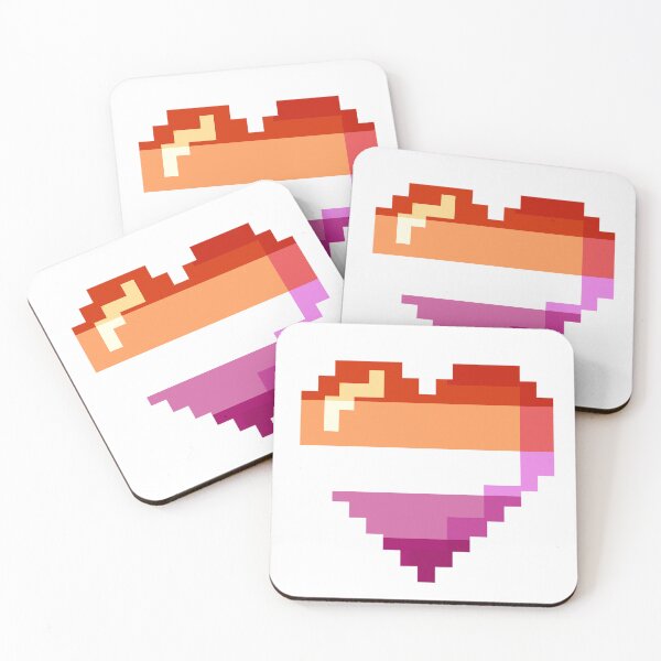 Item preview, LGBTQIA+ Lesbian WLW Pixel Heart Sticker designed and sold by callmehani.