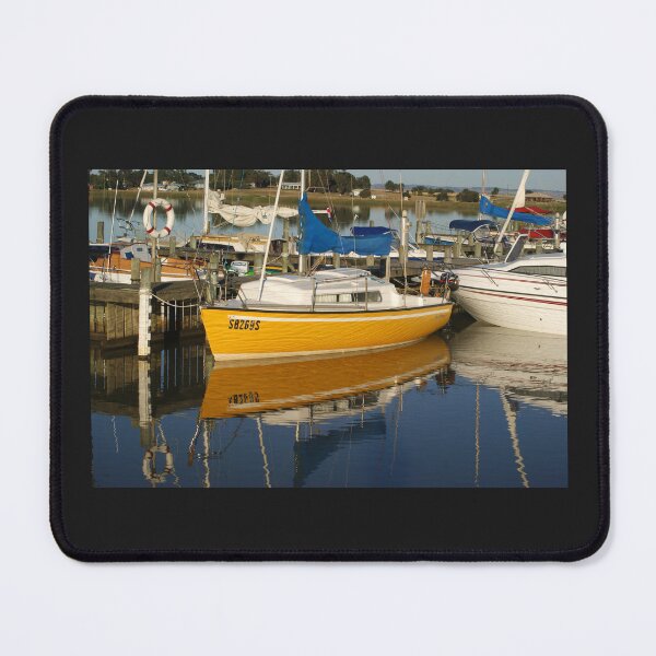 Item preview, Yellow Yacht Reflection - Photography by Avril Thomas - Adelaide Artist designed and sold by AvrilThomasart.
