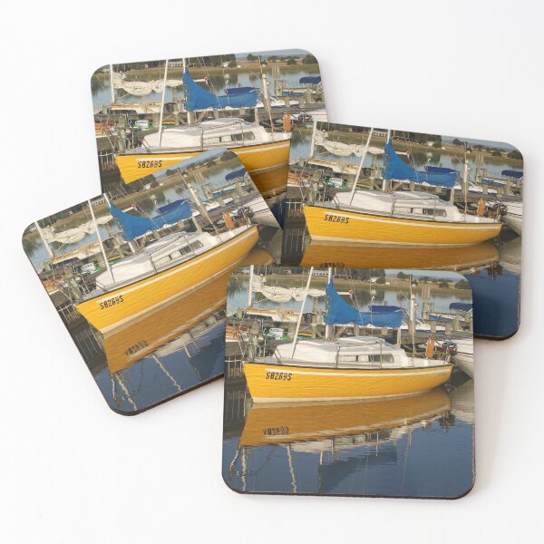 Item preview, Yellow Yacht Reflection - Photography by Avril Thomas - Adelaide Artist designed and sold by AvrilThomasart.