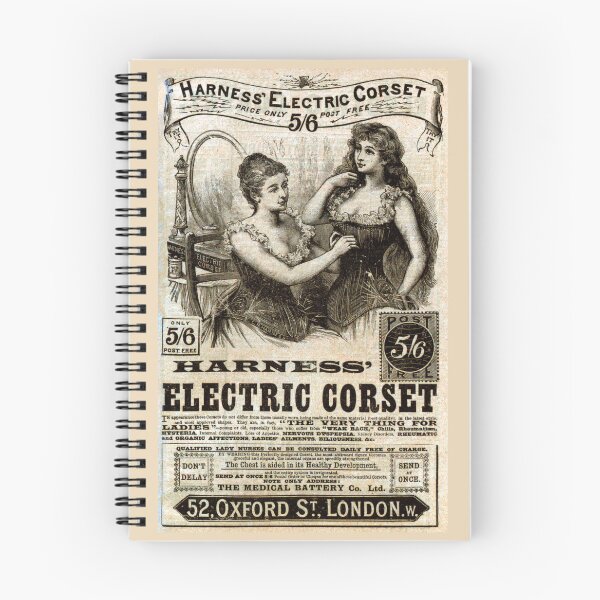 Item preview, Cartel publicitario de corsé eléctrico de arnés antiguo, medicina de curandero, ilustraciones antiguas designed and sold by hjsmith.
