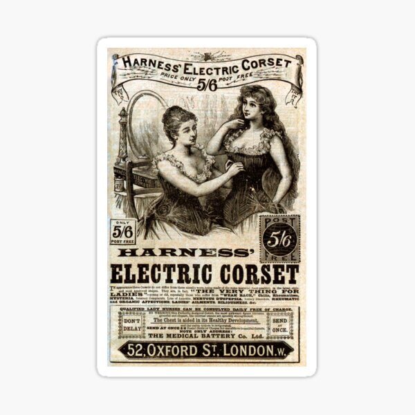 Item preview, Antique Harness’ Electric Corset advertising poster, Quack Medicine, Old Illustrations designed and sold by hjsmith.