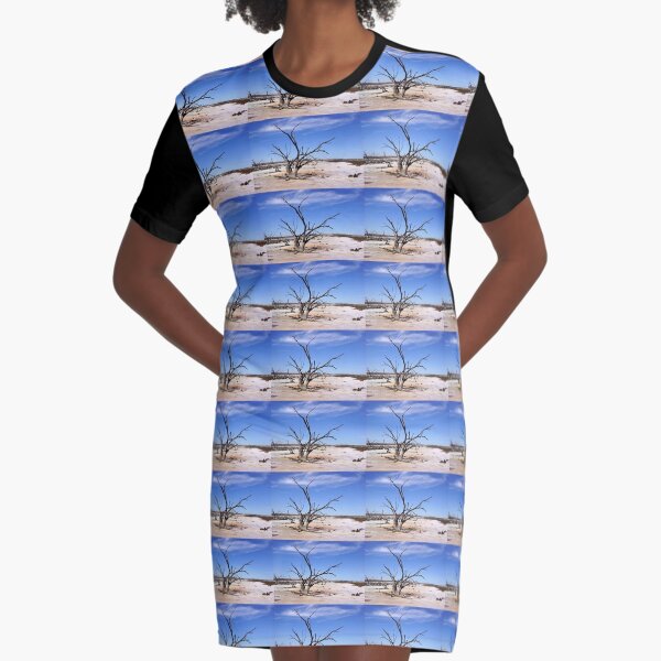 Dry Salt Pan and Dead Tree - Photography by Avril Thomas Graphic T-Shirt Dress