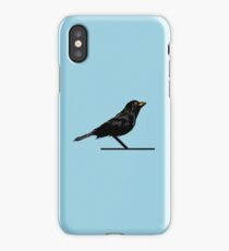 Blackbird Sketch on Blue iPhone Case