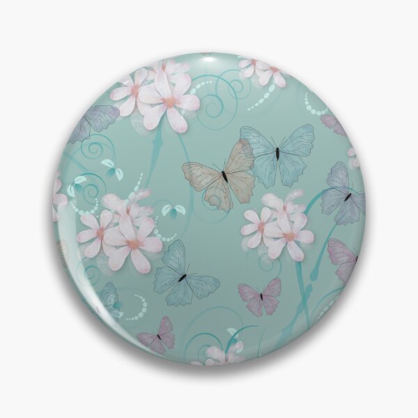 Item preview, Butterflies and Flowers Green designed and sold by ChantalDesign.