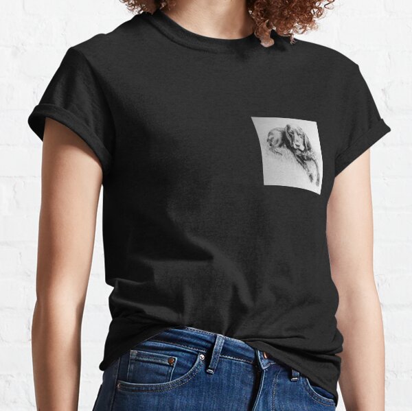 Dog in charcoal by Avril Thomas Classic T-Shirt