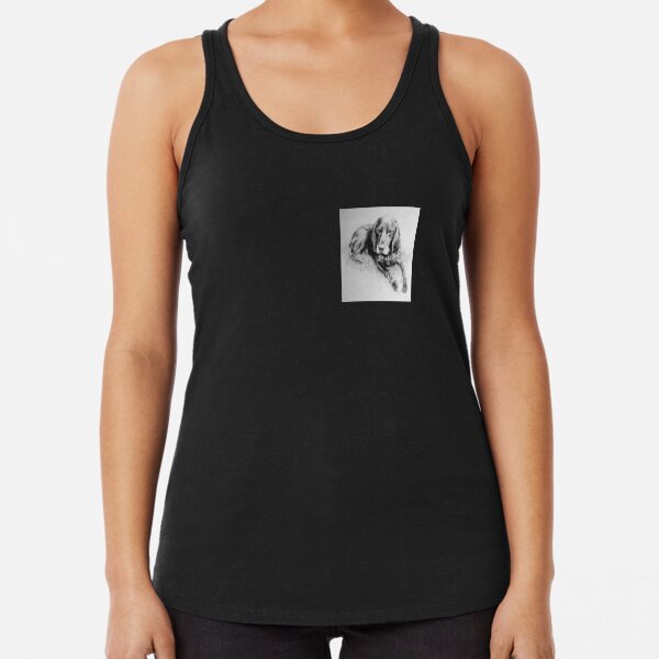 Dog in charcoal by Avril Thomas Racerback Tank Top