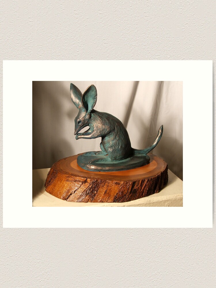 Thumbnail 2 of 3, Art Print, Bilby - sculpture by Avril Thomas - South Australian Artist designed and sold by AvrilThomasart.