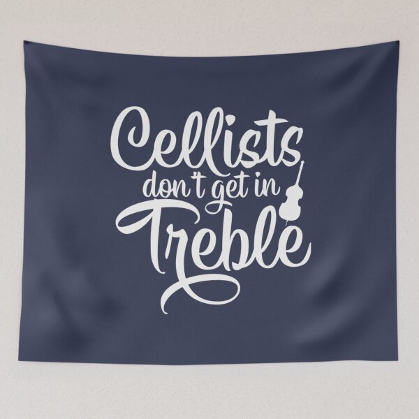 Item preview, Cellists Dont Get In Treble Funny Music Musical Pun Cello Humor Racerback Tank Top designed and sold by NanThanRCS.