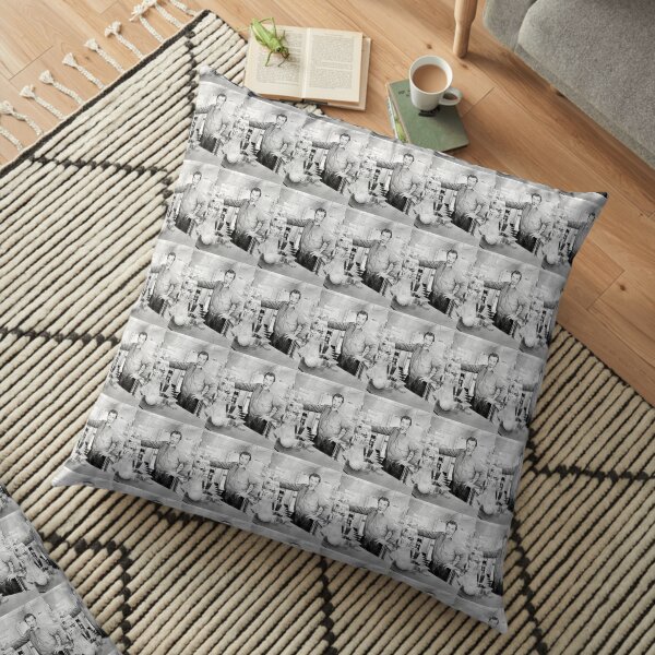 Barista - Drawing by Avril Thomas - South Australian Artist Floor Pillow