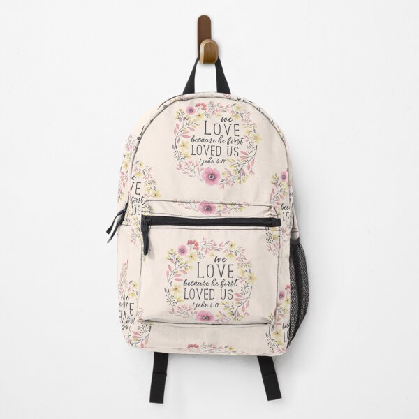Item preview, We Love Because He First Loved Us, Bible Verse Art, 1 John 4:19 designed and sold by DownThePath.