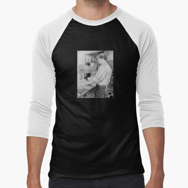 Chef - drawing charcoal by Avril Thomas Baseball ¾ Sleeve T-Shirt