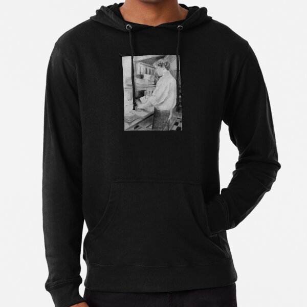 Chef - drawing charcoal by Avril Thomas Lightweight Hoodie