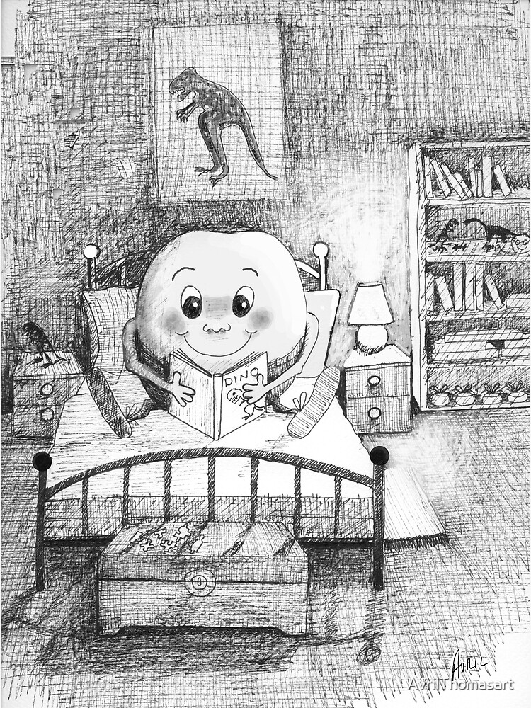 Thumbnail 3 of 3, Art Print, Mr Potato Head - Drawing by Avril Thomas designed and sold by AvrilThomasart.