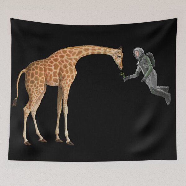 Item preview, Cosmonaut Feeding Giraffe  designed and sold by amuseXpress.