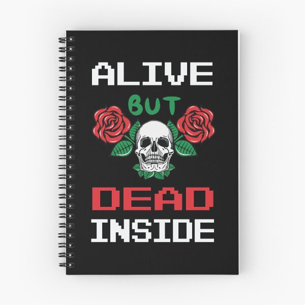 Item preview, Alive but dead inside, sarcastic design, grunge skull designed and sold by Meta-Prints.