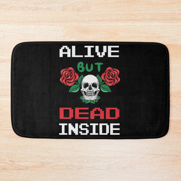 Item preview, Alive but dead inside, sarcastic design, grunge skull designed and sold by Meta-Prints.