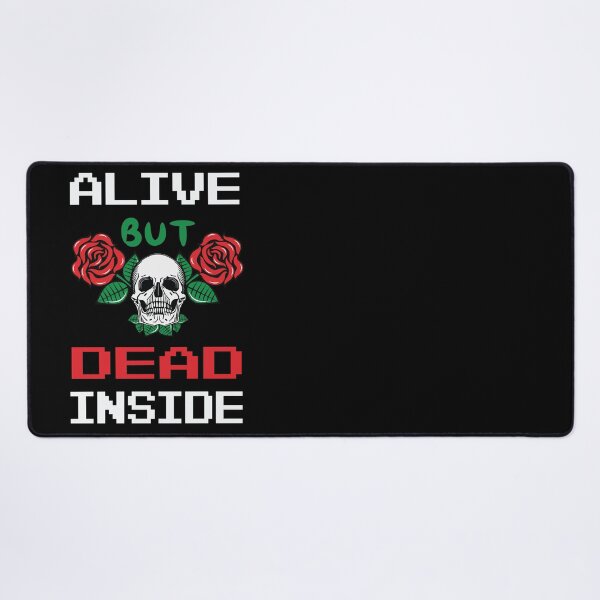 Item preview, Alive but dead inside, sarcastic design, grunge skull designed and sold by Meta-Prints.