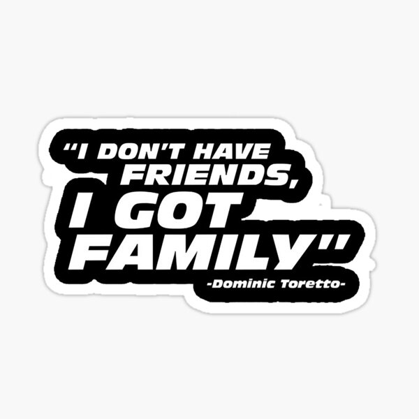 Paul Walker I dont have friends got family Silver Hologram Chrome Stickers Decal 