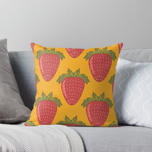 Item preview, Cute Strawberry Pattern Strawberries In Yellow Background  designed and sold by vesbipa.