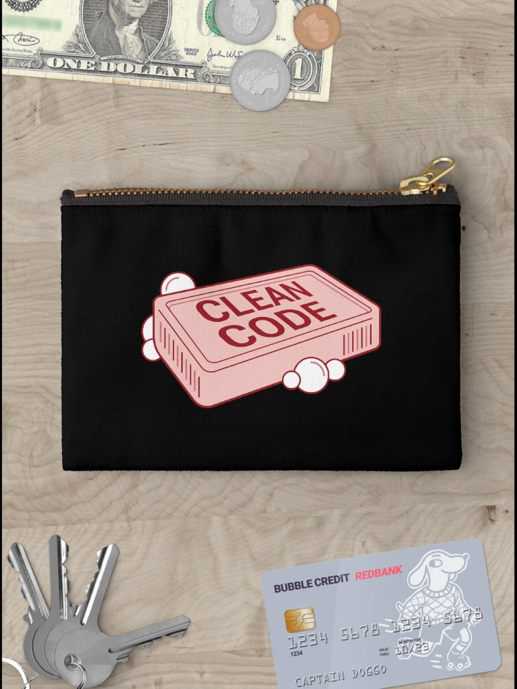 Thumbnail 3 of 4, Zipper Pouch, clean code Sticker designed and sold by BenatTiak.