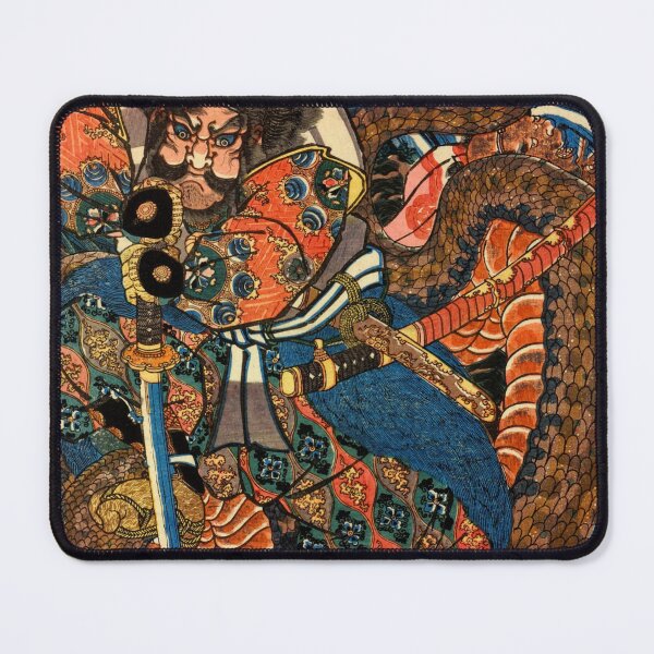Item preview,  Utagawa Kuniyoshi: Japanese samurai killing a huge python designed and sold by Madjack Tees Kiwi SuperStore.