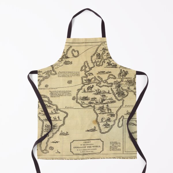 Item preview, Antique world map animals of the world 1837 designed and sold by coolshitba.