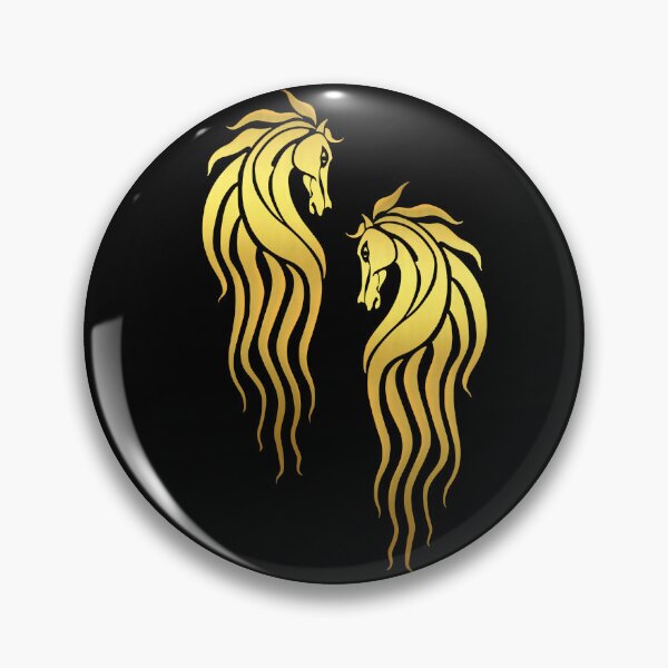 Item preview, Art Nouveau Golden Horse Head pattern - Rohan designed and sold by Kestrelle.