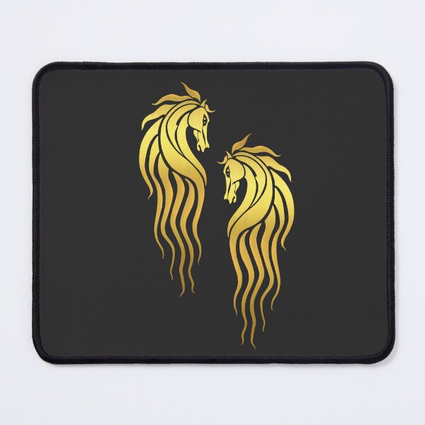 Item preview, Art Nouveau Golden Horse Head pattern - Rohan designed and sold by Kestrelle.