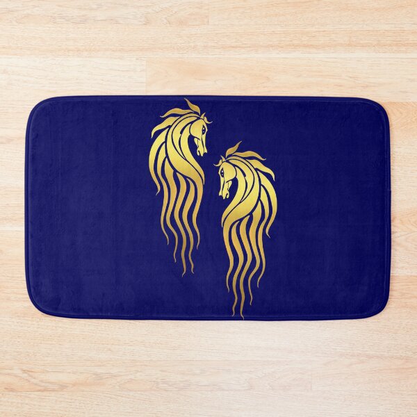 Item preview, Art Nouveau Golden Horse Head pattern - Rohan designed and sold by Kestrelle.