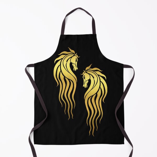 Item preview, Art Nouveau Golden Horse Head pattern - Rohan designed and sold by Kestrelle.