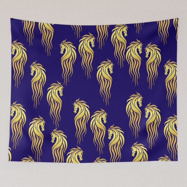 Item preview, Art Nouveau Golden Horse Head pattern - Rohan designed and sold by Kestrelle.
