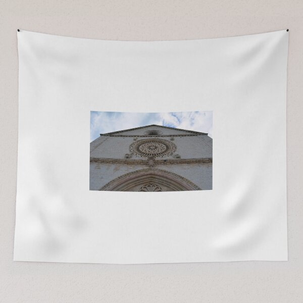 Item preview, White church facade with rosette in Assisi, Italy designed and sold by oanaunciuleanu.