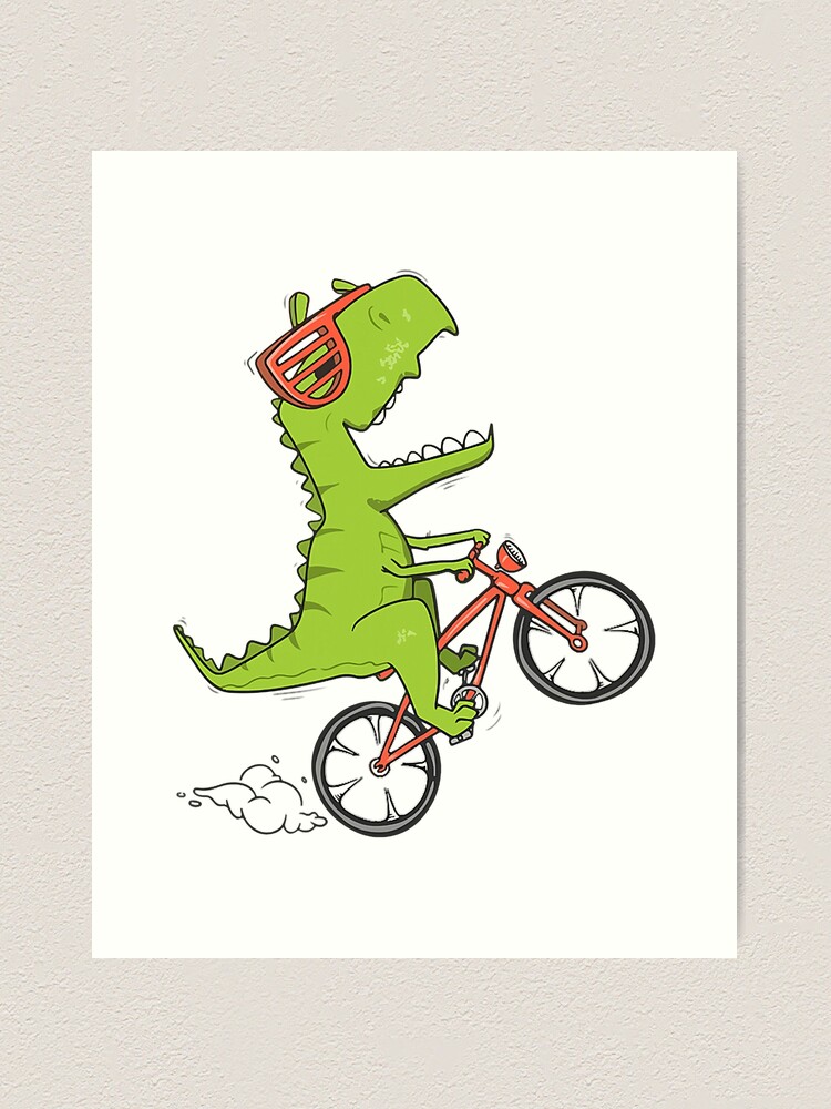 Dinosaur riding a bike online