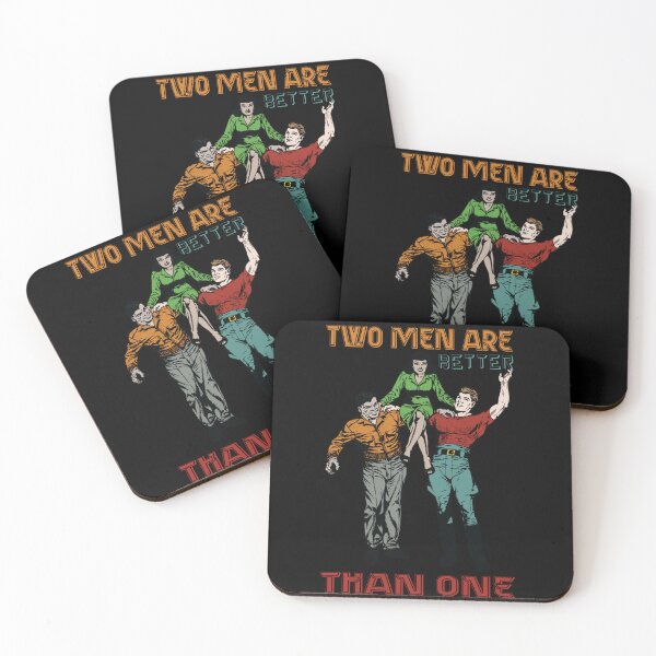 Item preview, Two men are better than one, sarcastic quotes, vintage design designed and sold by Meta-Prints.