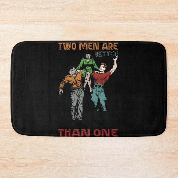 Item preview, Two men are better than one, sarcastic quotes, vintage design designed and sold by Meta-Prints.