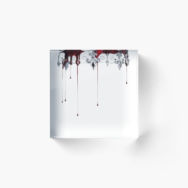 Silver and Red Acrylic Block