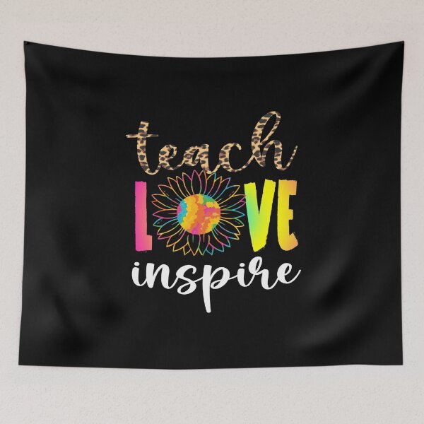 Item preview, Teach Love Inspire Leopard Tie Dye Sunflower School Teacher design designed and sold by Merchking1.