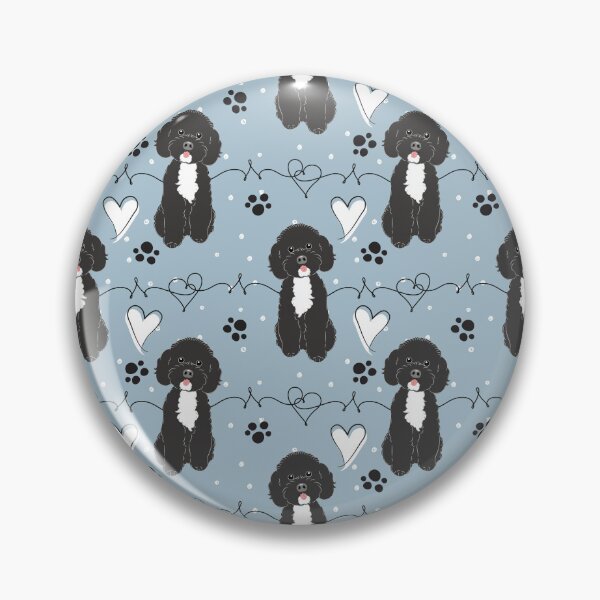 Item preview, LOVE Black White Poochon Bichon Poodle designed and sold by Lulupainting.