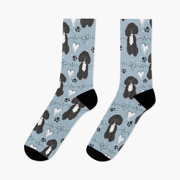 Item preview, LOVE Black White Poochon Bichon Poodle designed and sold by Lulupainting.