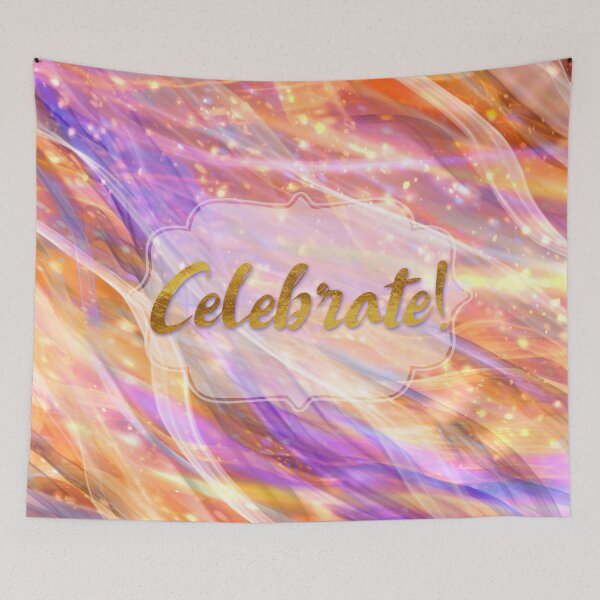 Item preview, Colorful dynamic Celebrate sentiment art designed and sold by Glimmersmith.