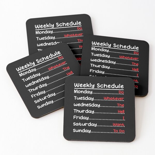 Item preview, Weekly Schedule Do Whatever The Hell I Want To Do Funny Retirement Gift designed and sold by TheMugsZone.