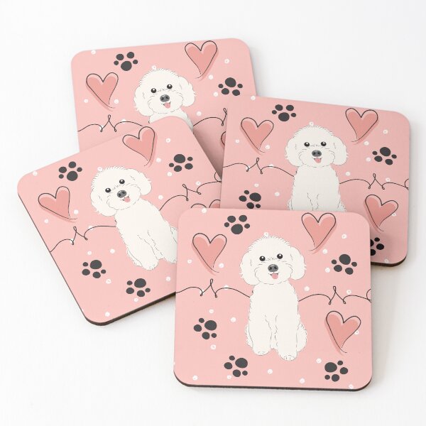 Item preview, LOVE White Poochon Bichon Poodle designed and sold by Lulupainting.