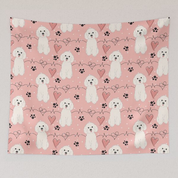 Item preview, LOVE White Poochon Bichon Poodle designed and sold by Lulupainting.